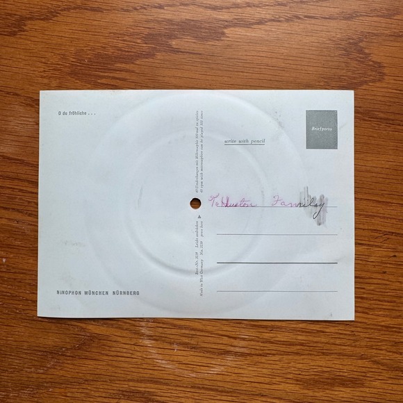 Vintage Poinsettia Christmas Card with Playable‎ Record Ninophon West Germany - Picture 3 of 6